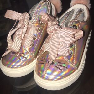 Cat and jack holographic bunny sneakers size 6t